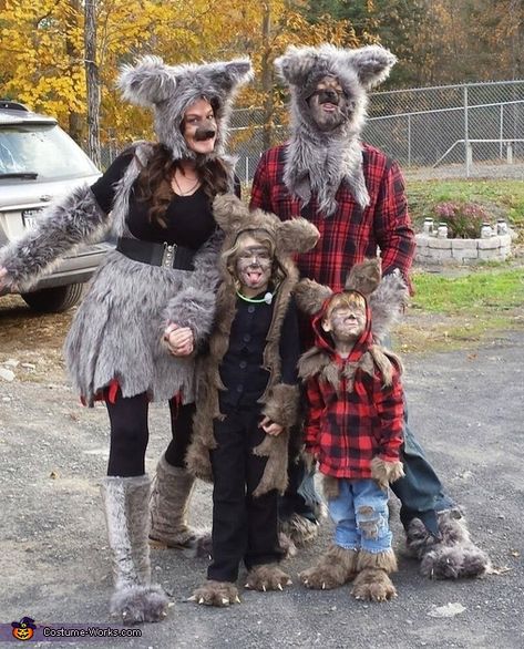 Toddler Werewolf Costume Diy, Werewolf Family Costume, Diy Ware Wolf Costume, Werewolf Costume Women, Toddler Werewolf Costume, Boys Werewolf Costume, Costume Women Diy, Werewolf Family, Wolf Costume Diy