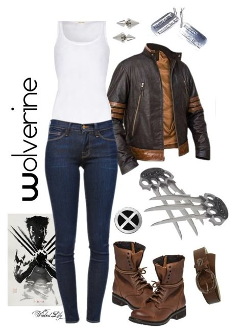 "Wolverine from "X-Men"" by le-piano-argent ❤ liked on Polyvore featuring Wolverine, American Vintage, Steve Madden, Frame Denim, Leatherock and Blu Bijoux Wolverine Costume Women, X Men Costumes Women, Xmen Halloween Costume Women, Wolverine Girl Costume, Female Wolverine, Wolverine Inspired Outfit, Wolverine Costume Female, Wolverine And Jean Grey Costume, Female Wolverine Costume