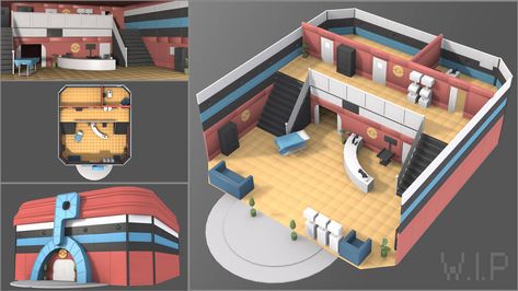 Minecraft Pokemon Center, Pokemon Towns, Room Reference, Pokemon Shop, 3d Pokemon, Pokemon W, Pokemon Rpg, Isometric Map, Pokemon Gym