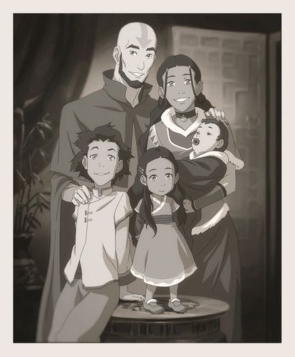 Avatar: The Last Airbender Photo: Aang and Katara's family portrait Avatar Storyboard, Avatar Cosplay, Asami Sato, Avatar: The Last Airbender, Avatar Series, Korra Avatar, The Last Avatar, The Legend Of Korra, Avatar Cartoon