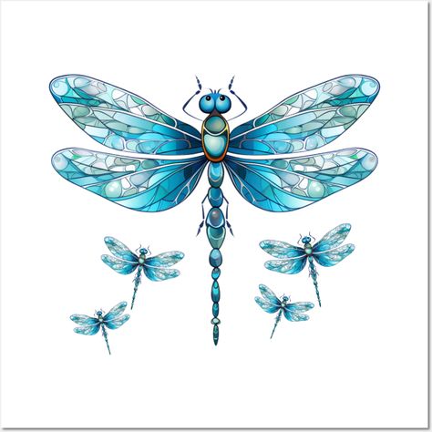 Cute aqua blue dragonflies in flight. -- Choose from our vast selection of art prints and posters to match with your desired size to make the perfect print or poster. Pick your favorite: Movies, TV Shows, Art, and so much more! Available in mini, small, medium, large, and extra-large depending on the design. For men, women, and children. Perfect for decoration. Drawings Of Dragonflies, Dragonfly Artwork, Watercolor Dragonfly, Colorful Dragonfly, Art Pole, Drawing Stencils, Dragonfly Decor, Dragonfly Wings, Blue Dragonfly