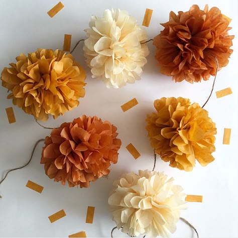 POMLOVE on Instagram: “🍂new!🍂” Boho Theme Wedding, Fall Festival Decorations, Pompom Garland, Fall Party Decorations, Fall Party Themes, Fall Ball, Bohemian Baby Shower, Fall Birthday Parties, Orange Party