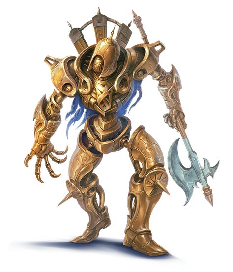 Pathfinder Clockwork, Dnd Construct Art, Dnd Automatons, Clockwork Golem, Fantasy Construct, Dnd Clockwork, Clockwork Monster, Clockwork Dnd, Clockwork Creature