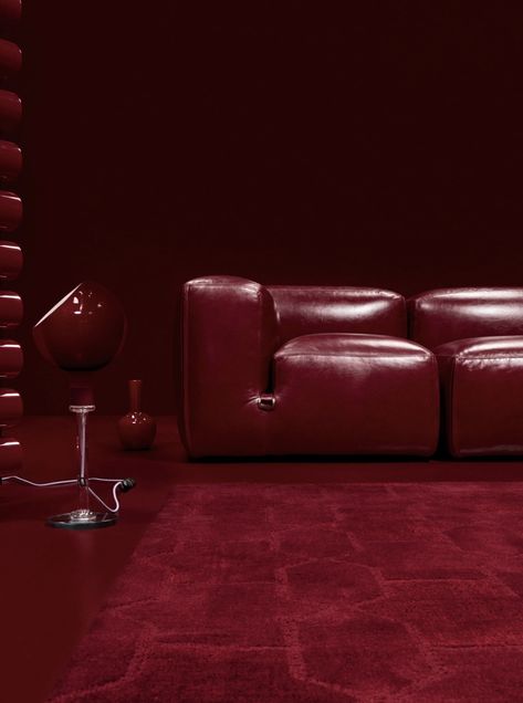 Maroon Aesthetic Burgundy, Maroon Branding, Red And Gold Decor, Dark Red Interior, Maison Francis Kurkdjian Baccarat, Red Interior Design, Maroon Aesthetic, 70s Living Room, Pantone Red