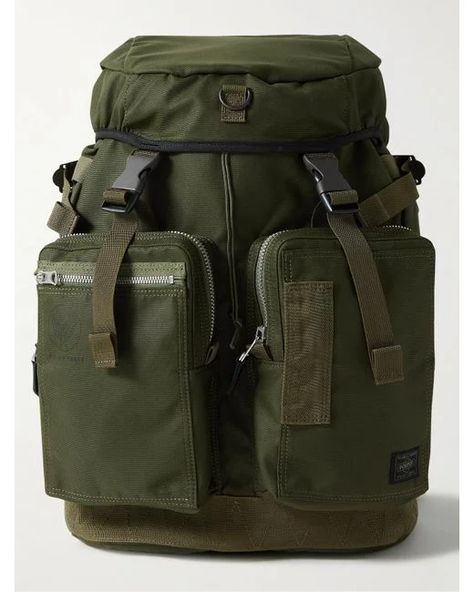 Porter-Yoshida and Co Synthetic Flying Ace Webbing-trimmed Nylon Backpack in Green for Men - Lyst Flight Suits, Backpacks For Men, Retro Backpack, Porter Yoshida, Flying Ace, Fall Essentials, Us Air Force, Mens Green, Online Sale