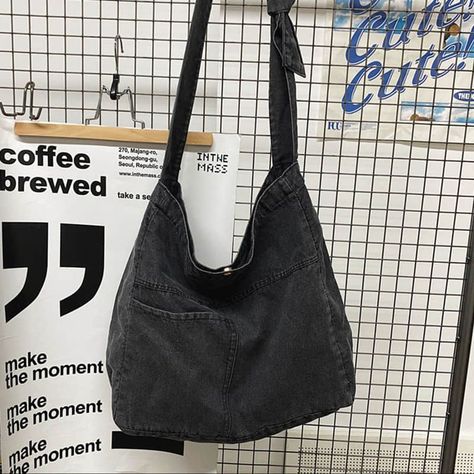 6ae07dcb33ec3b7c814df797cbda0f87desc49201087ri Grunge Bags, Jean Messenger Bag, Grunge Tote Bag, 90s Bags, Denim Messenger Bag, Cross Body Tote Bag, Denim Crossbody Bag, Jean Bag, Over The Shoulder Bag