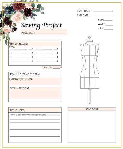 Sewing Project Planner, Syprosjekter For Nybegynnere, Planner Sewing, Colorful Hairstyles, Sewing Measurements, Project Planner, Diy Sewing Clothes, Clothes Sewing Patterns, Sewing Lessons