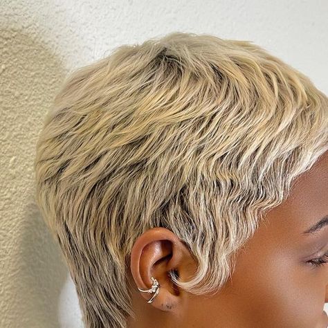 Reggie Graham on Instagram Blonde For Dark Skin, Blonde Natural Hair, Blonde Style, Black Hair Short Cuts, Short Hair Pixie Cuts, Short Sassy Hair, Edgy Short Hair, Short Hair Wigs, Sassy Hair