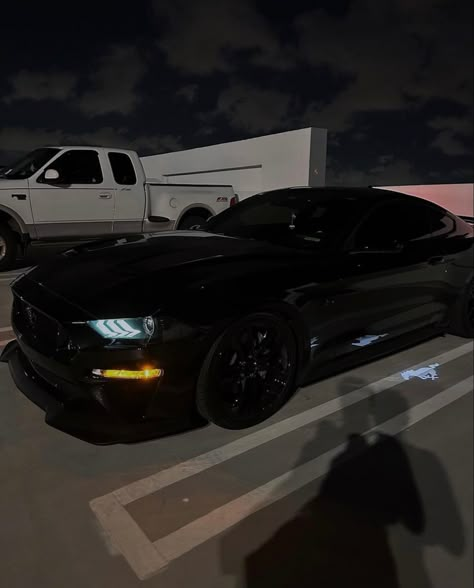 Mustang Night, Azlia Williams, Astetic Pics, Mustang Gt Premium, Black Cadillac, Black Mustang, Canada Pictures, S550 Mustang, Dodge Muscle Cars