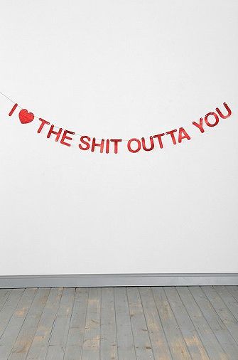 I <3 The Shit Outta You Banner, $14 | 25 Adorable Gifts For Your Valentine For Under $25 Lizzie Hearts, Isak & Even, Valentines Day Presents, My Funny Valentine, The Perfect Guy, All You Need Is Love, Party Banner, Be My Valentine, Party Time