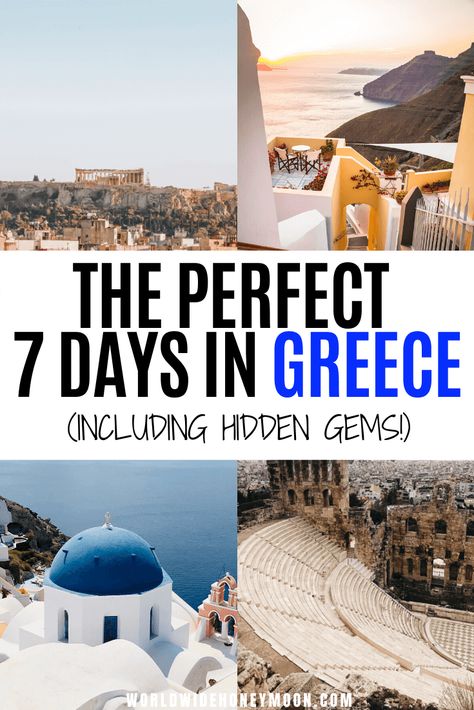 Athens Mykonos Santorini Itinerary, Greece In 7 Days, One Week Greece Itinerary, A Week In Greece, 7 Days In Greece Itinerary, Greece Itenary, 7 Day Greece Itinerary, Greece Itinerary One Week, Greece Honeymoon Itinerary