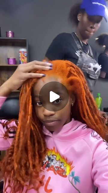 Women Locstyles on Instagram: "Check out this color change by @_macxrosee  Are you guys feeling the new look?   Birthday loading . . So yes I colored my locs back orange by myself. I only color my locs once a year. I went in with 30 developer. The colors I used was “orange sunset and mixed it with ginger and got curly pieces added to my locs   So if you ready to color your locs this your sign to go ahead and do it !! Let go of the old & step into something new. I promise you’ll love it!!   Orange will forever me my color I love it here . 🧡  3D Mirror is in the link in my bio under amazon storefront !!  • • • •  #newjourney #locnotbound #loclivin #prettywomanwithlocs #thicklocs #locnation #locbun #locstyles  #locs #locstyles #locjourney #locretwist #locextentions #locticians #locmaintenanc Dyed Loc Tips Hair Colors, Copper Colored Locs Black Women, Locs Hairstyles For Birthday, Cute Locs Styles For Women, How To Style Old Locs, Mermaid Locs On Real Locs, Adding Curly Hair To Locs, Locs Black Women Styles, Style Over Locs