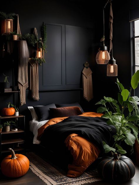 Gothic Boho Romance: Dark Bedroom Ideas for the Romantics 💘🖤 Dark Bedroom Ideas, Dark Boho Bedroom, Dark Boho, Gothic Boho, The Romantics, Dark Bedroom, Rustic Retreat, Clever Storage Solutions, Furniture Arrangement