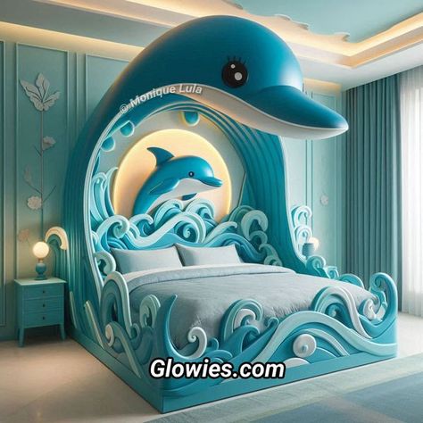 Dolphin Bedroom, Monique Lula, Fantasy Furniture, Beach Room, Hotel Design, Ocean Beach, Paper Lamp, The Little Mermaid, Dolphins