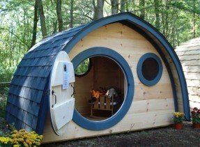 Relive Your Childhood With The SlideRider and 9 Other Kids Products Adults Secretly Want 1 - Hobbit Hole Playhouse, Hobbit Playhouse, Playhouse Kits, Casa Hobbit, Tree House Diy, Build A Playhouse, Tree House Designs, Playhouse Outdoor, Wood Building