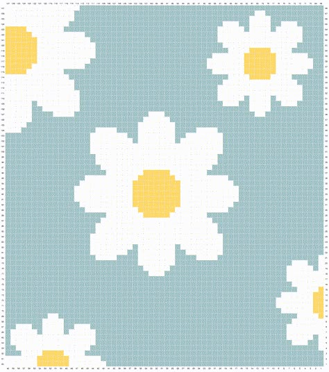 Daisy Day Throw Crochet Pattern - Evelyn And Peter Crochet Knit Crochet Blanket, C2c Crochet Squares, Crochet Blanket Patterns C2c, Crochet Grid Patterns Blanket, Free Crochet Graphgan Patterns, Graph Patterns For Crochet, Free Graphgan Patterns Crochet, Flower Grid Pattern Crochet, Crochet Grid Flower