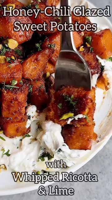 Freezer Mashed Potatoes, Glazed Sweet Potatoes, Orange Food, Whipped Ricotta, Orange Sweet Potatoes, Fresh Eats, Chili Spices, Ricotta Recipes, Taste Made