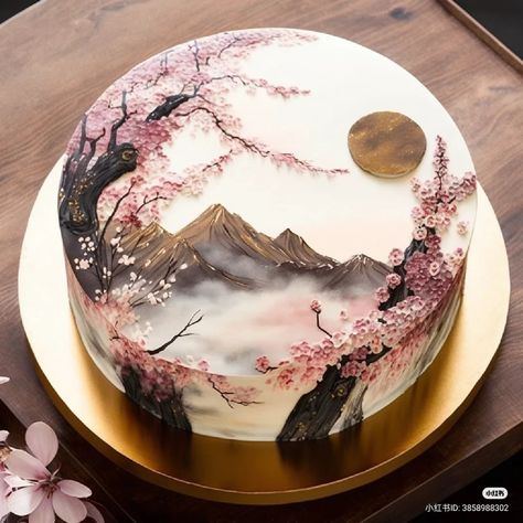 Japan Cake, Elaborate Cakes, Birthday Cake Decorating Ideas, Fantasy Cake, Beautiful Cake Designs, Elegant Birthday Cakes, Funny Birthday Cakes, Cake Decorating Ideas, A Birthday Cake