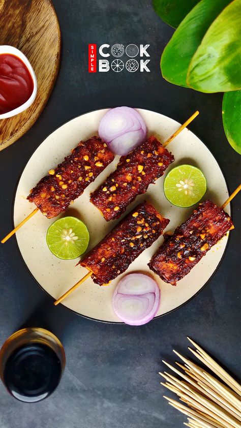 Paneer recipe, paneer starter, paneer photography, paneer recipes, paneer satay, paneer starter, paneer tikka Paneer Satay Recipe, Satay Recipe, Thai Recipe, Kitchen Ingredients, Paneer Recipe, Recipe Simple, Paneer Recipes, Thai Dishes, Indian Kitchen