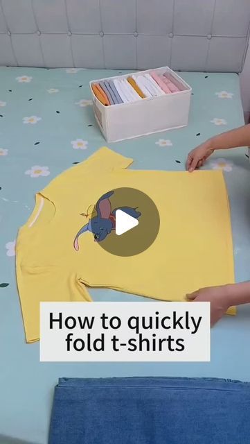 How To Folding on Instagram: "How to fold t-shirts🤩#foldingclothes #tshirt #tips #storageideas #lifehacks #fyp" Folding Tshirts, How To Fold Tshirts, Tshirt Tips, Fold Tshirts, Fold T Shirts, How To Fold, Folding Clothes, October 4, Long Sleeve Tshirt