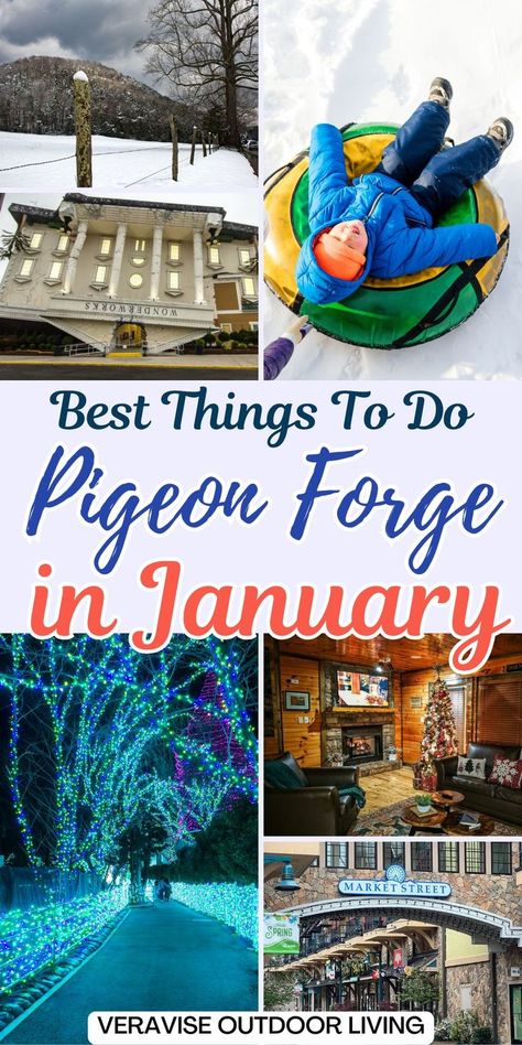 Best Things To Do In Pigeon Forge In January Best Things To Do In Pigeon Forge, Pigeon Forge Tennessee Christmas, Pigeon Forge Restaurants, Pigeon Forge Vacation, Tennessee Christmas, Winter Packing List, Titanic Museum, Winter Hike, Dinner Show