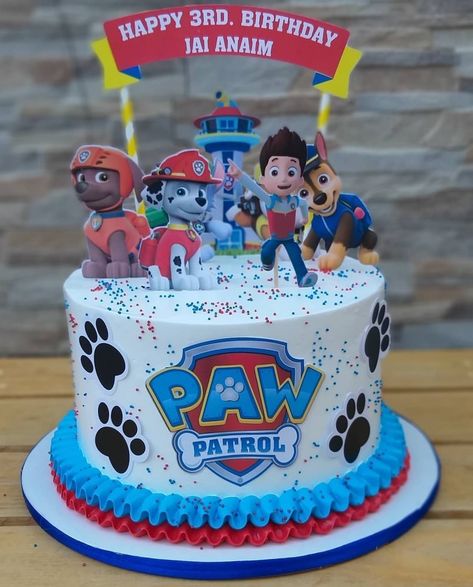 My Baby Jai 3rd Birthday Cake Theme Paw Patrol Amazing cake Patrol Cakes Ideas, Paw Birthday Cake, Cake With Paw Patrol, Cake Decorating Paw Patrol, Paw Patrol Themed Cake, Birthday Theme Paw Patrol, 3 Birthday Cake Boy, 4 Paw Patrol Cake, Paw Patrol Party Ideas Boys 3rd Birthday