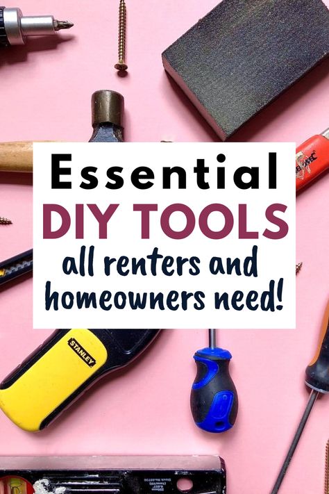 Basic Tools For Home, Tools Must Have, Homeowner Tips, Basic Tool Kit, Woodworking Tools For Beginners, Handyman Projects, Diy Essentials, Basic Hand Tools, Flat Pack Furniture