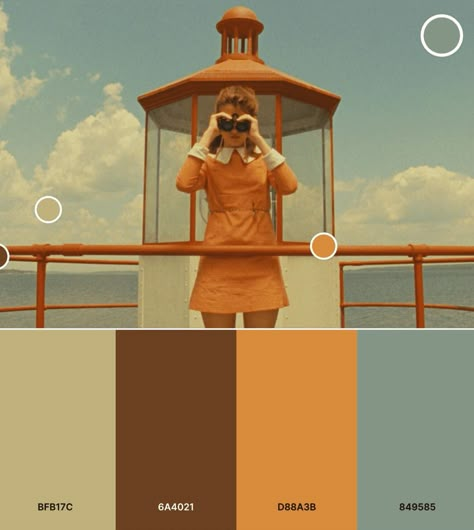 5 Wes Anderson Color Palettes with HEX Codes - Eggradients.com Wes Anderson Aesthetic Photoshoot, Wes Anderson Color Palette Inspiration, Wes Anderson Color Grading, Wes Anderson Instagram Feed, Wes Anderson Typography, Wes Anderson Inspired Photoshoot, Wes Anderson Style Photography, Wes Anderson Palette, Wes Anderson Color