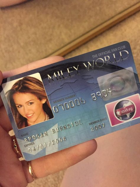 Remember Miley Cyrus’ fan site Miley World and the ID card they sent you? Id Card Photo Makeup, Miley Cyrus Fan, Fan Card, Make Money Today, Photo Makeup, Look At You, Miley Cyrus, Cute Jewelry, Childhood Memories