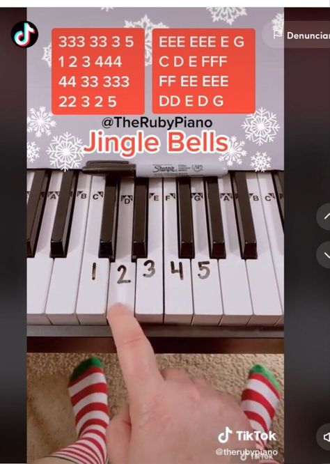 Jingle bells Piano Songs Chords, Piano Christmas, Popular Piano Sheet Music, Piano Songs Sheet Music, Piano Tutorials Songs, Piano Songs For Beginners, Piano Forte, Piano Music Easy, Piano Notes Songs