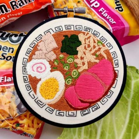 Fun Ramen Hand Embroidery Drawings To Trace, Hand Embroidery Pattern, Hand Embroidery Art, Hand Embroidery Stitches, Diy Couture, Hand Embroidery Patterns, Embroidery Inspiration, Embroidery Tutorials, Diy Embroidery