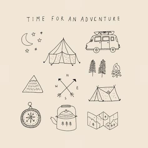 Ryn Frank, Kids Youtube Channel, Camping Icons, Hiking Inspiration, Illustrated Maps, Wall Art For Kids, Doodle Icon, Vi Design, Journal Sticker