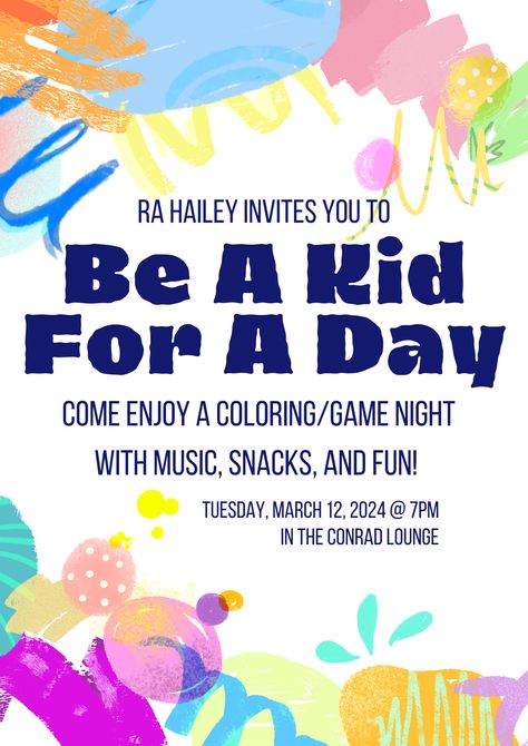 Perfect RA event for residents to take a break from midterms or finals. Fun Ra Events, University Event Ideas, Hall Council Events, Hall Events For Ra, Ra Ideas Programming, Dorm Events Resident Assistant, Program Ideas Ra, College Ra Event Ideas, Ra Programming Ideas