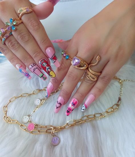 Beautiful Summer Nails | Summer Nails 2023 | Beach Nails Art Pink Karol G Nails, Karol G Concert Nails Ideas, Karol G Nails Ideas, Karol G Concert Nails, Karol G Manana Sera Bonito, Bichota Season Nails, Karol G Nails Design Mañana Sera Bonito, Karol G Nails Design, Karol G Nails