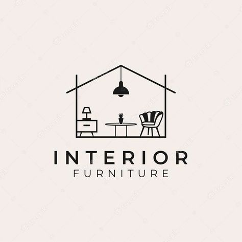 Interior Design Company Logo Ideas, Home Logos Ideas, Logo For Furniture Company, Interior Company Logo, Furniture Shop Logo, Furniture Logo Design Ideas, Logo Design Furniture, Furniture Design Logo, House Logo Design Ideas