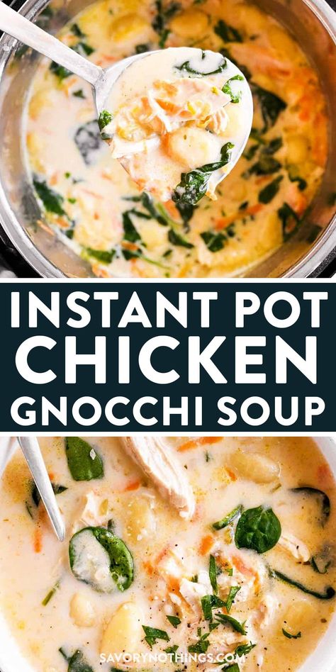 Instant Pot Chicken Gnocchi, Instant Pot Chicken Gnocchi Soup, Chicken Gnocchi Soup Recipe, Gnocchi Recipes Soup, Olive Garden Chicken Gnocchi, Chicken Gnocchi Soup Olive Garden, Olive Garden Copycat, Lean Chicken, Chicken Gnocchi