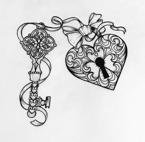 Lock Key Tattoos, Keyhole Tattoo, Belly Tattoos, Key Tattoos, Key Tattoo, Color Pencil Illustration, Fairy Tattoo Designs, Art & Craft Paint, Fairy Tattoo