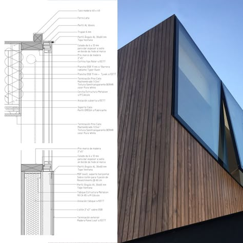 Virginia House / 2712 asociados Architecture Window Design, Window Detail Architecture, Window Section Detail, Window Detail Drawing, Construction Details Architecture, Architecture Windows, Window Construction, Window Architecture, Detail Drawing