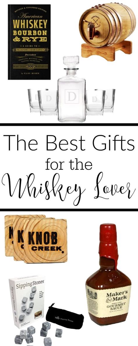 The Best Gift Ides for the whiskey lover in your life! Cheap Gifts For Boyfriend, Whiskey Gifts Basket, Gifts For Whiskey Lovers, Remove Grass Stains, Whiskey Cocktails Easy, Whiskey Quotes, Diy Christmas Candy, Whiskey Recipes, Bourbon Gifts