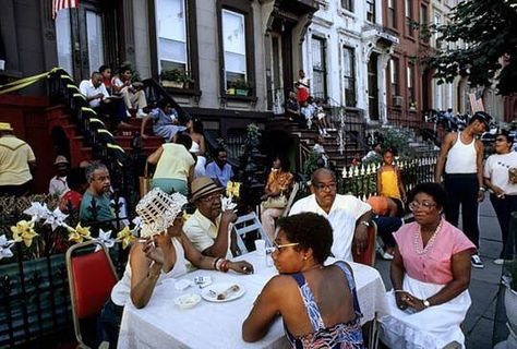 Bed-Stuy, Brooklyn in the 80s. Black Block Party Aesthetic, Brooklyn Block Party, New York Block Party, 90s Brooklyn Aesthetic, Black People Party Aesthetic, 90s Block Party, Block Party Aesthetic, 90s Brooklyn, Robert Madden