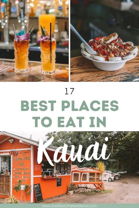 Kauai Restaurants, North Shore Kauai, Hanalei Kauai, Grand Hyatt Kauai, Hawaii Trip Planning, Hawaii Vacation Tips, Beach House Restaurant, Juice Bars, Tahiti Nui