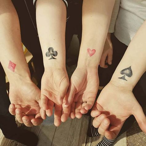 43 Cool Sibling Tattoos You'll Want to Get Right Now | Page 4 of 4 | StayGlam Matching Tattoos 4 Siblings, Small Tattoos For Group Of 4, Family Of 4 Tattoo Ideas Matching, Family Tattoos 4 People, Tattoo Ideas For 4 Siblings, Siblings Tattoos For 4 Ideas, Sibling Tattoos For 4 Siblings, Matching Sibling Tattoos For 4, Sibling Tattoos 4 Siblings Meaningful