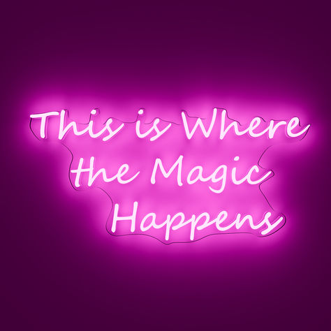 Enhance your space with our "This is Where the Magic Happens" neon light. Perfect for bedrooms and creative corners. Easy to install and energy-efficient. Let the magic illuminate your moments.#NeonSign #HomeDecor #MagicHappens #CreativeSpaces Where The Magic Happens, Logo Name, 2025 Vision, Custom Neon, Custom Neon Signs, Neon Lights, Outdoor Signs, End Of Year, Led Neon Signs