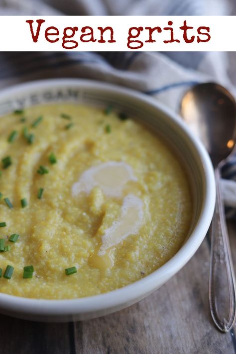 Vegan Grits Bowl, Vegan Cheese Grits, Vegan Grits Breakfast, Vegan Grits Recipe, Foods To Eat When Sick, Vegan Grits, Eat When Sick, Utah Living, Food Healing