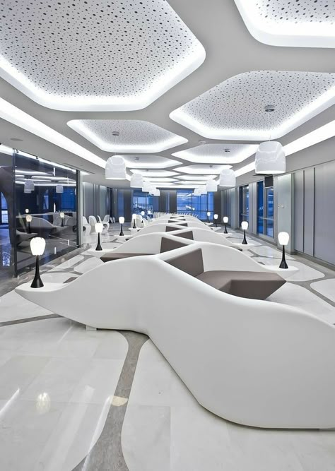 Futuristic Interior Design, Lobby Furniture, Hospital Interior, Futuristic Interior, Hospital Design, Healthcare Design, Lobby Design, Ceiling Ideas, False Ceiling Design