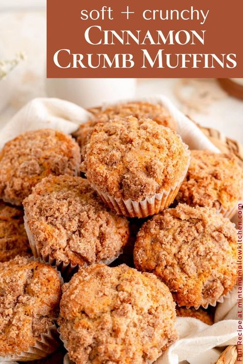 Cinnamon Streusel Muffins Easy, Sour Cream Oatmeal Muffins, Easy Cinnamon Muffins Simple, Sour Cream Muffins Easy, Simple Cinnamon Muffins, Cinnamon Crunch Muffins Recipe, Cinnamon Coffee Muffins, Muffin Recipes Coffee Cake, Bakery Cinnamon Muffins