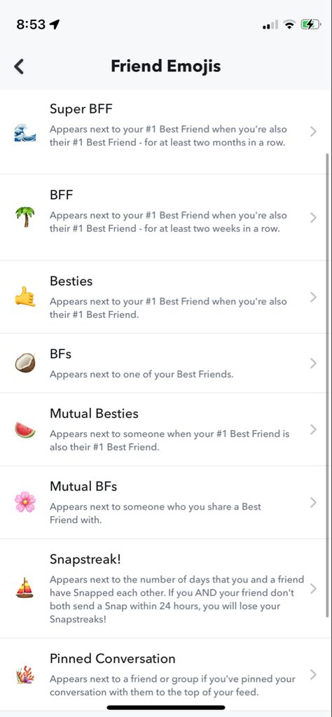 Snap Friend Emoji Ideas Summer, Summer Snapchat Friend Emojis, Friend Emojis Snapchat Themes, Snapchat Best Friends List Emojis, Snapchat Emoji Themes Aesthetic, Snapchat Emoji Themes, Snapchat Themes, Bsf Emojis, Snap Emojis