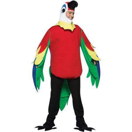 Parrot Costume, Mens Fancy Dress, Bird Costume, Black Tees, Animal Costumes, Red Tunic, Group Costumes, Pirate Costume, Adult Halloween Costumes