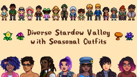 Best Stardew Valley Mods | PC Gamer Cute Stardew Valley Outfits, Stardew Valley Outfits, Stardew Valley Mods, Mod Aesthetic, Stardew Valley Tips, All Robins, Seasonal Outfits, Side Portrait, Female Farmer