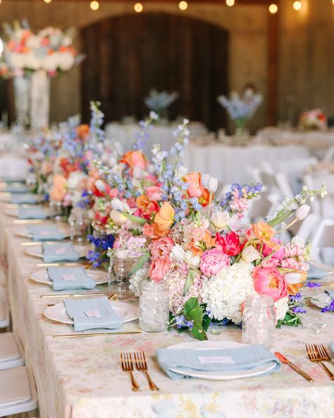 colorful decor and rentals Simple Southern Wedding, Southern Belle Wedding, Southern Charm Wedding, Southern Wedding Inspiration, April Wedding, Southern Charm, Southern Weddings, Reception Table, Southern Belle